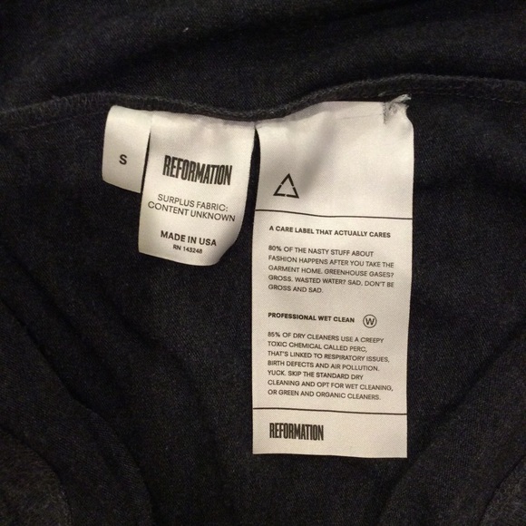 Reformation Simone Lace Up Charcoal Grey Dress S - Picture 8 of 8